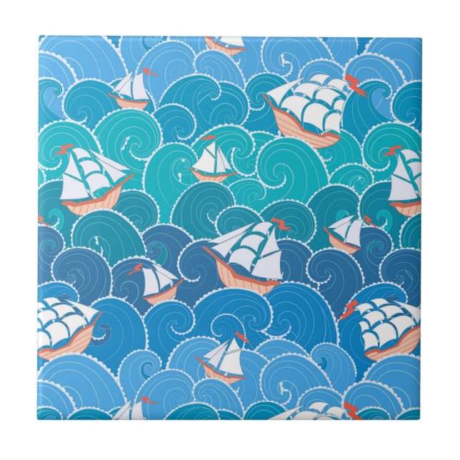 Carreau En Céramique Motif rocheux de mer (Devant)