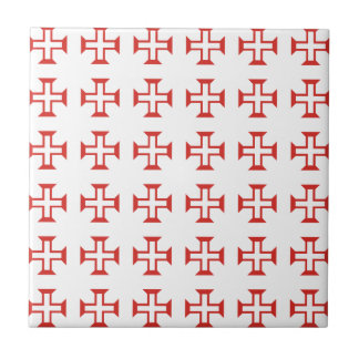Carreau En Céramique Motif rouge de croix de Templar