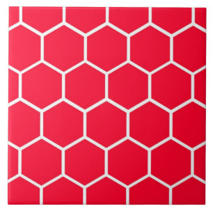 Carreau En Céramique Motif rouge de nid d'abeilles