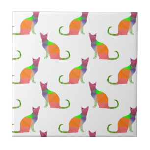 Carreau En Céramique Motif Silhouette de chat à basse densité