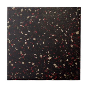 Carreau En Céramique motif tacheté noir et rouge et blanc