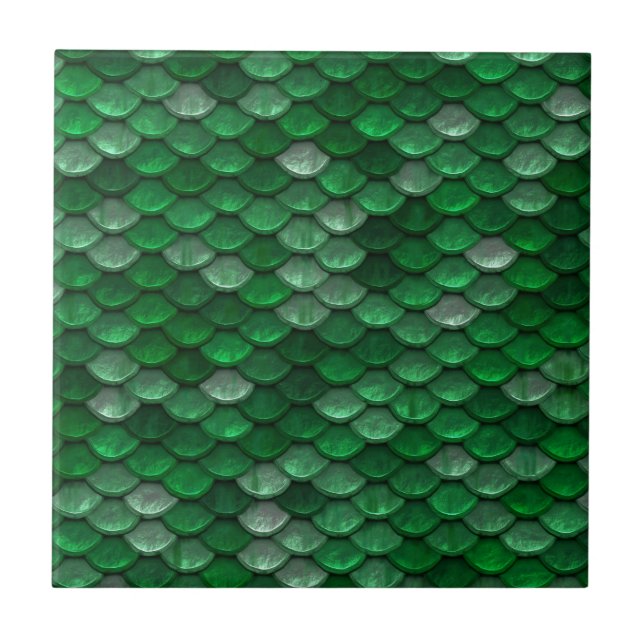 Carreau En Céramique Motif tendance à l'échelle verte (Devant)
