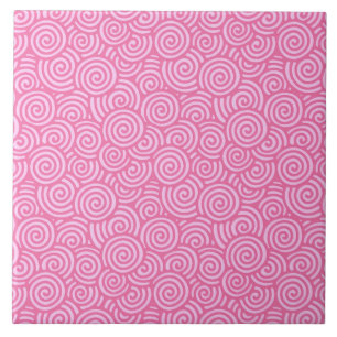 Carreau En Céramique motif tourbillon japonais - menthe poivrée rose