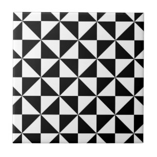 Carreau En Céramique Motif triangulaire noir et blanc