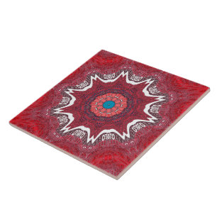 Carreau En Céramique Motif tribal de l'ethnie Sindh