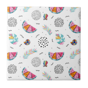 Carreau En Céramique Motif tropical d'été de style de Memphis