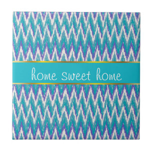 Carreau En Céramique motif turquoise et Amethyst iKat ZigZag