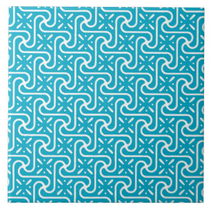 Carreau En Céramique Motif, turquoise et blanc égyptiens de tuile