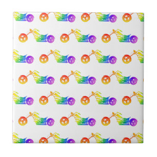 Carreau En Céramique Motorcycle arc-en-ciel