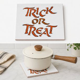 Carreau En Céramique Mots de Trick or Treat pour Halloween