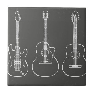 Carreau En Céramique Musique de groupe trio de guitare