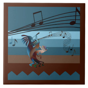 Carreau En Céramique Musique Kokopelli du Sud-Ouest Grande mosaïque