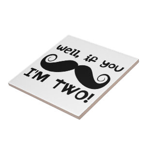 Carreau En Céramique Mustache du 2e anniversaire