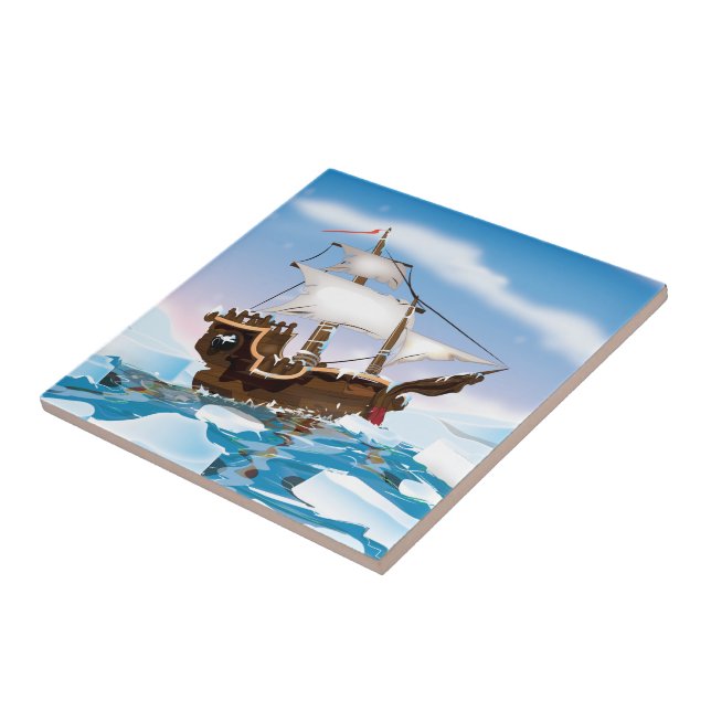 Carreau En Céramique Navire de brise-glace (Côté)