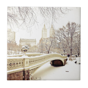 Carreau En Céramique Neige de Central Park - hiver New York