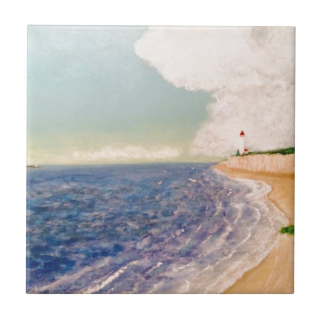 Carreau En Céramique Nice une plage sablonneuse (Devant)