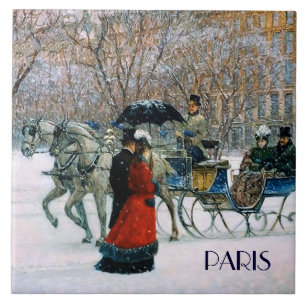 Carreau En Céramique Noël à Paris. Cadeau de Noël