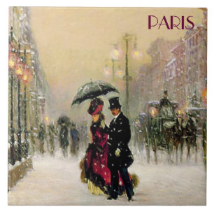 Carreau En Céramique Noël à Paris. Cadeau de Noël