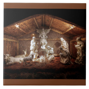 Carreau En Céramique Noël Avent Jésus Nativité Manger Scène