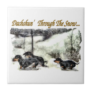 Carreau En Céramique Noël Dachshund