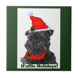 Carreau En Céramique Noël d'Affenpinscher