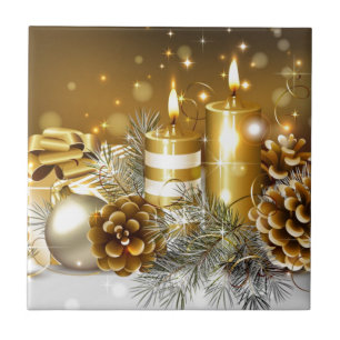 Carreau En Céramique Noël doré