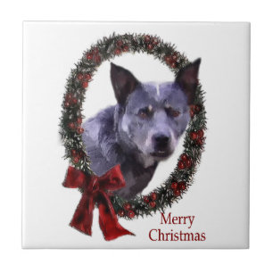 Carreau En Céramique Noël du chien de bétail australien