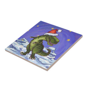 Carreau En Céramique Noël Tyrannosaurus