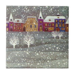Carreau En Céramique Noël Vintage, Cheval du Père Noël