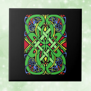 Carreau En Céramique Noeud celtique irlandais coloré