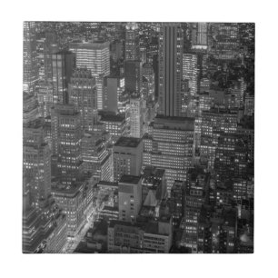Carreau En Céramique Noir blanc rouge New York City Skyline
