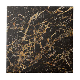 Carreau En Céramique Noir et tuile de marbre d'or