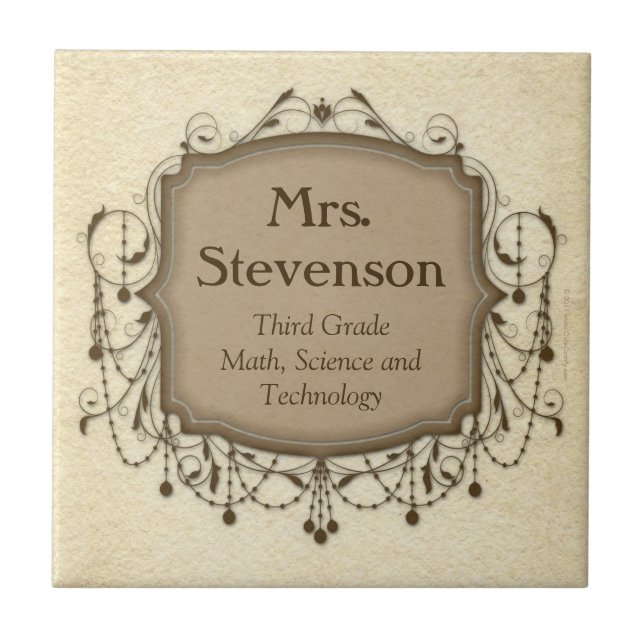 Carreau En Céramique Nom personnalisé Enseignant Signe de classe Plaque (Devant)