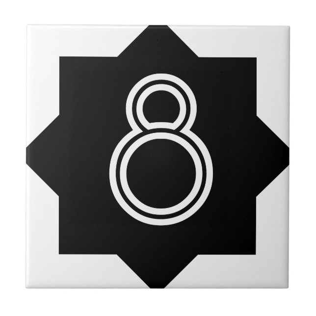 Carreau En Céramique Nombre d'étoile d'art déco (Devant)