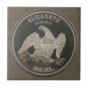 Carreau En Céramique Nommé Silver 1865 Dollar Tile