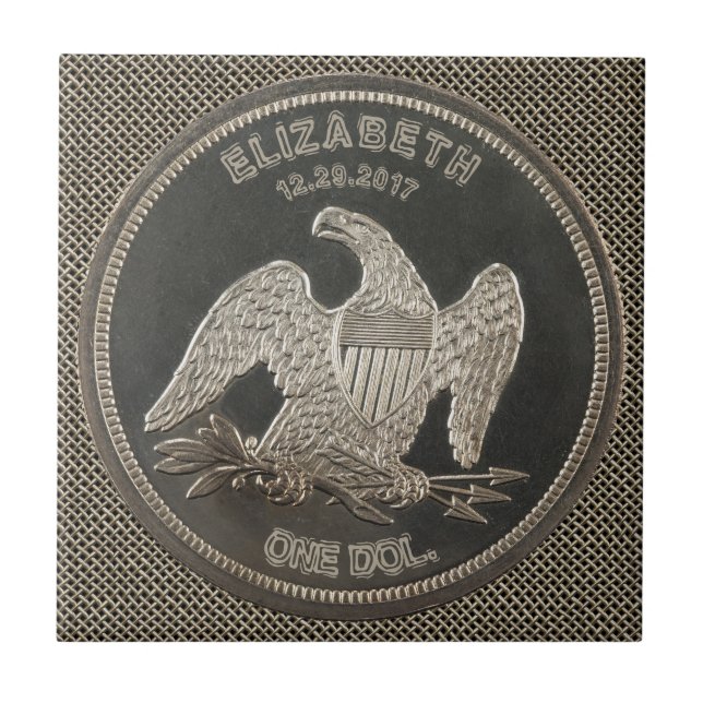 Carreau En Céramique Nommé Silver 1865 Dollar Tile (Devant)
