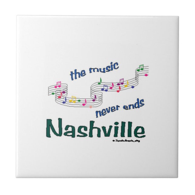 Carreau En Céramique Notes musicales de Nashville (Devant)