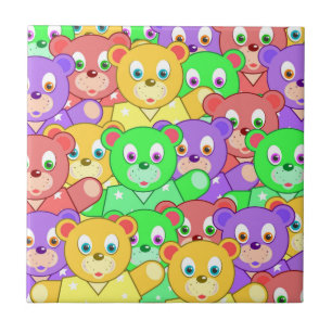 CARREAU EN CÉRAMIQUE NOUNOURS COLORÉS
