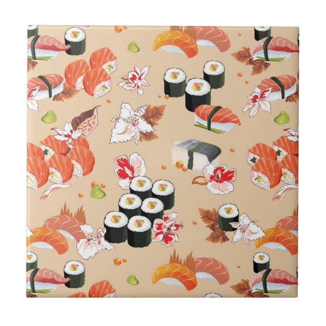 Carreau En Céramique Nourriture japonaise : Sushi Motif 3 (Devant)