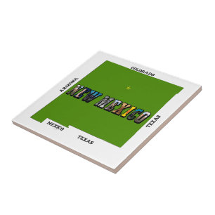 Carreau En Céramique Nouveau Mexique Plan Plan Texte Photo