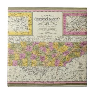 Carreau En Céramique Nouvelle carte du Tennessee
