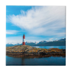 Carreau En Céramique Nuages au-dessus d'un phare près d'Ushuaia, Argen