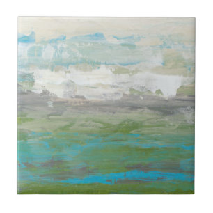 Carreau En Céramique Nuages Blancs Surplombant Un Beau Paysage