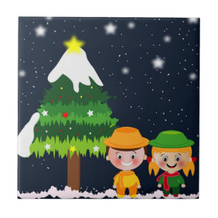 CARREAU EN CÉRAMIQUE NUIT DE NOËL