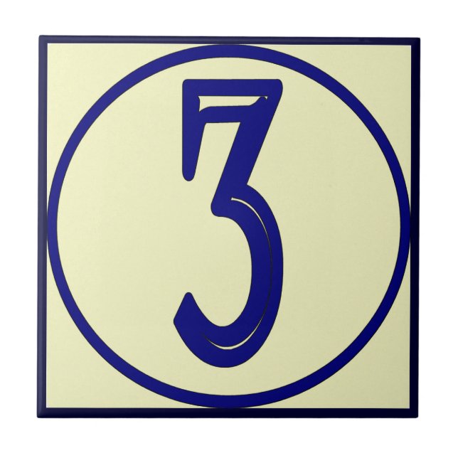 Carreau En Céramique Numéro de maison de style français 3 (Devant)