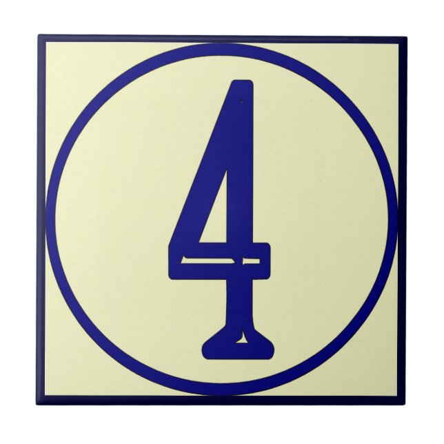 Carreau En Céramique Numéro de maison de style français 4 (Devant)