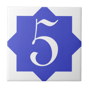 Carreau En Céramique Numéro de maison marocain de bleu d'étoile