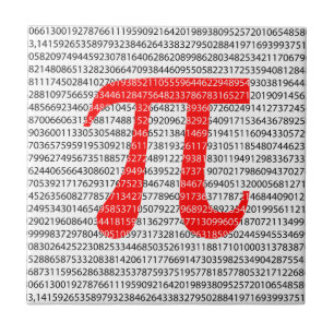 Carreau En Céramique Numéro rouge d'origine pi jour symbole mathématiqu