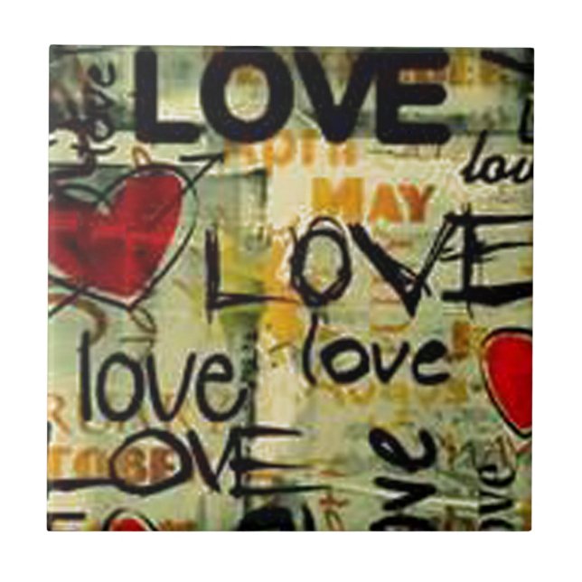 Carreau En Céramique Obtenez un peu de graffiti d'amour (Devant)
