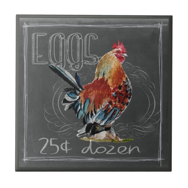 Carreau En Céramique Oeufs De Coq Sur Paie (Devant)
